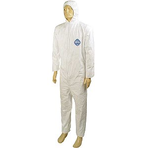 Macacão de proteção com capuz branco tamanho XXG TYVEK DUPONT