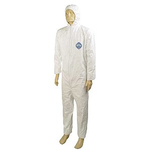 Macacão de proteção com capuz branco tamanho XG TYVEK DUPONT