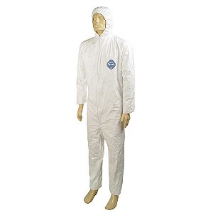 Macacão de proteção com capuz branco Tamanho G TYVEK DUPONT
