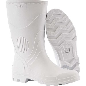 Bota de PVC branca cano médio com forro 45 VONDER