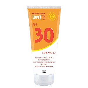 Creme protetor solar FPS: 30 (UVB) e 17 (UVA) 120g LUVEX