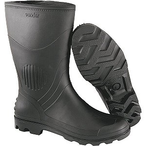 Bota de PVC preta cano médio com forro 39 VONDER