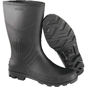 Bota de PVC preta cano médio sem forro 37/38 VONDER