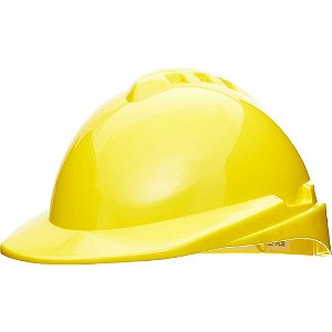 Capacete com aba frontal amarelo sem suspensão Milenium Class 902387 LIBUS