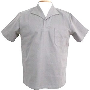 Camisa brim cinza manga curta tamanho M 50 sem botão SANTANENSE UNILEVE WICO