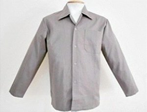 Camisa brim cinza manga longa Tamanho G 54 sem botão SANTANENSE UNILEVE WICO