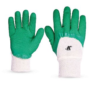 Luva algodão palma latex verde punho malhag - 9 CONFORTEX 02.02.1.3 KALIPSO