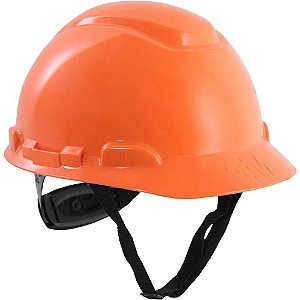 Capacete laranja suspensão com catraca e jugular de tecido aba frontal H 700 3M