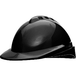 Capacete com aba frontal preto sem suspensão Milenium Class 902396 LIBUS