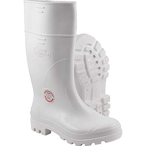 Bota de PVC branca cano longo com forro 39 Maxisola CALFOR PAMPEANA