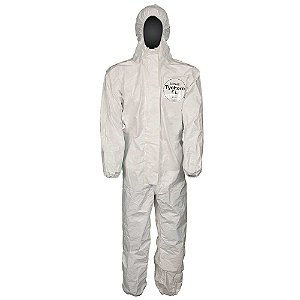 Macacão de proteção com capuz e zíper branco Tamanho G TYCHEM DUPONT