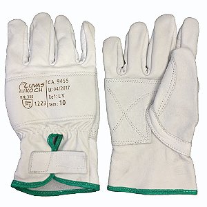 Luva de vaqueta brigadista 10cm com reforço KOCH
