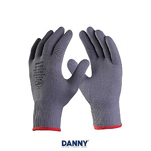 Luva tricotada de nylon tam. P cinza Poliflex DA11100 DANNY