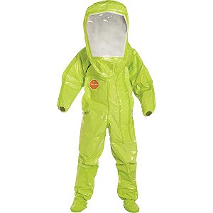 Macacão encapsulado nível A (visor luvas e meias acopladas) para proteção química Tamanho G verde limão Tychem 10000 TK555T 5C DUPONT