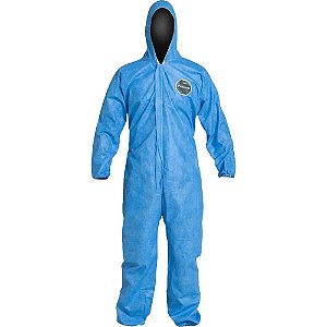Macacão com capuz para proteção química azul tamanho:m polipropileno Proshield 10 DUPONT