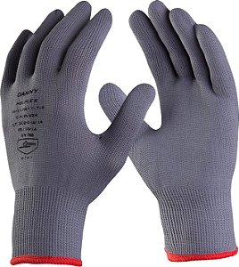 Luva tricotada de nylon tam.g cinza Poliflex DA11100 DANNY