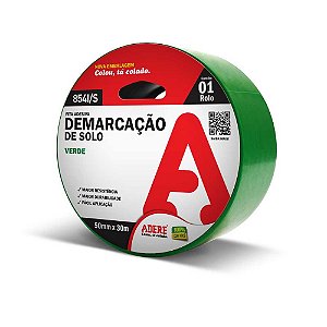 Fita adesiva para demarcação 50mm x 30m Verde 854 ADERE