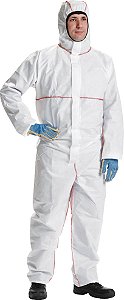 Macacão com capuz para proteção química tamanho XXG branco ProShield 20 SFR DUPONT