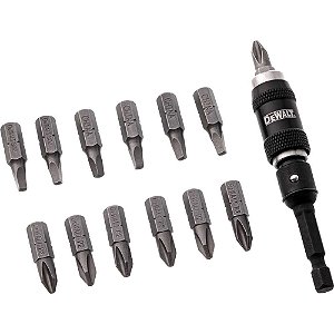 Adaptador angular para parafusadeira e bits (7 phillips nº2 e 6 quadrado nº2) com 14 peças DWPVTC14 DEWALT