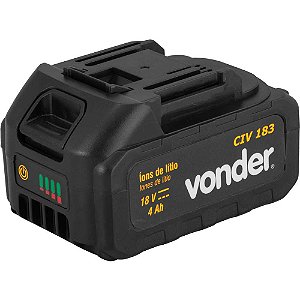 Bateria 18V íons de lítio 4 Ah para CIV 183 VONDER