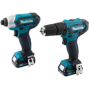 Conjunto parafusadeira / furadeira e parafusadeira com impacto 12V CLX228SAX MAKITA