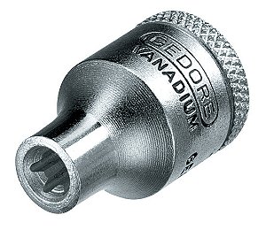 Soquete hexalobular fêmea encaixe 3/8" TX 30 - E8 014.603 GEDORE