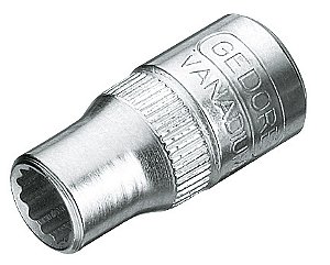Soquete estriado com encaixe de 1/4" 6mm 013105 GEDORE