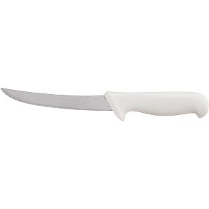 Faca para desossa 6" lâmina curvada estreita em aço inox cabo branco BKW106-6 STARRETT