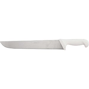 Faca para carne 30cm refile aéreo reta larga inox cabo branco BKW203-12 STARRETT