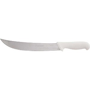 Faca para carne 25cm refile aéreo curva larga inox cabo branco BKW205-10 STARRETT