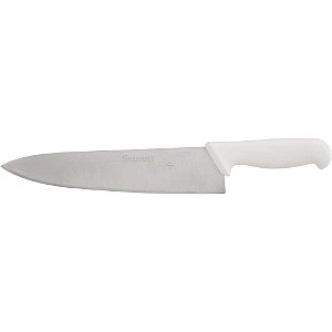 Faca para carne refile de mesa 10" lâmina triangular larga em aço inox cabo branco BKW301-10 STARRETT