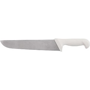 Faca para carne 25cm refile aéreo reta larga inox cabo branco BKW203-10 STARRETT