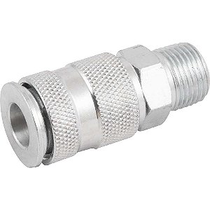 Engate rápido de 1/4" com rosca macho 3/8" NPT com esferas caixa com 20 unidades VONDER
