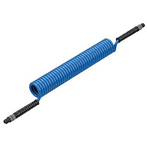 Mangueira/tubo poliuretano azul espiral conector 1/4"BSP macho 4,0mm x 6,0mm com 3,5m MANTOVA