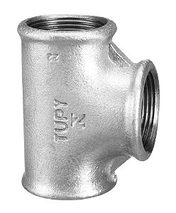 Tê de ferro galvanizado 3/8" BSP classe 150 124460333 TUPY