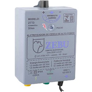 Eletrificador de cerca elétrica 35 km bivolt 127v-220v 2TT3 ZEBU