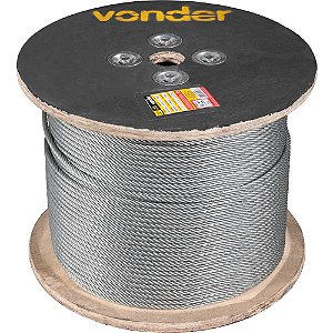 Cabo de aço alma de fibra galvanizado 11,10mm - 7/16" 6X41WS rolo com 500 metros VONDER