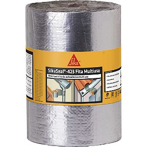 Fita adesiva alumínio impermeável 200mm x 10m Sikaseal 423 770926 SIKA