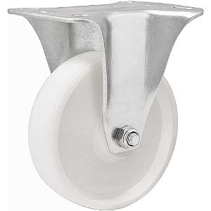 Rodízio fixo industrial leve 8" de nylon branco VONDER