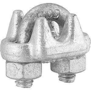 Clips para cabo de aço 1/4" - 6,35mm pesado embalagem com 300 peças VONDER PLUS