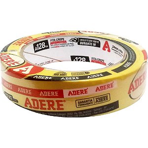 Fita crepe automotiva 24mm x 40m amarela alta performance A128RA ADERE - 5 unidades