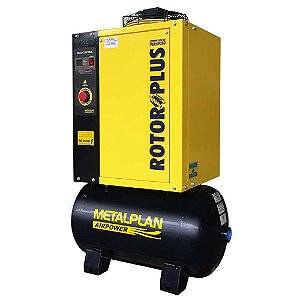 Compressor rotativo de parafuso 16,4 pcm 4hp 145 lbf/pol² 380V trifásico ROTORPLUS0049AC METALPLAN