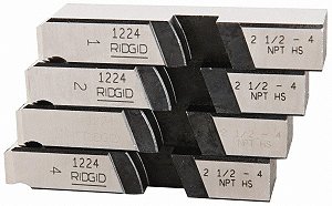 Jogo de cossinetes de aço rápido p/inoxidável 2.1/2" e 4" NPT para tubo rosca direita modelo 33057 RIDGID