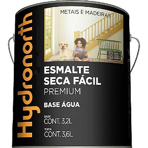 Tinta esmalte brilhante 3,6L branco neve base d'água Seca Fácil Premium HYDRONORTH