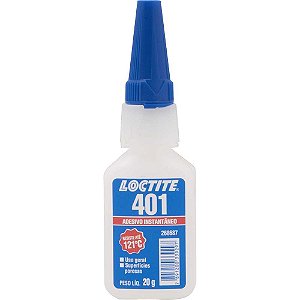 Adesivo instantâneo cianoacrilato industrial 401 20g LOCTITE