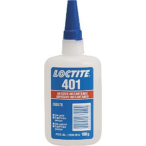 Adesivo instantâneo cianoacrilato industrial 401 100g LOCTITE
