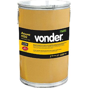 Arame MIG/MAG 1,0mm não cobreado barrica com 250kg VONDER