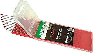 Eletrodo de tungstênio ponta vermelha com 2% de tório 1,0mm AWS A5.12 012018212 CARBOGRAFITE