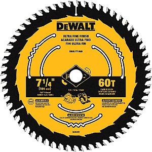 Lâmina de serra circular 7.1/4" (184 mm) x 16,0mm x 1,0mm 60 dentes de metal duro para madeira DWA171460 DEWALT