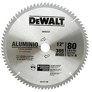 Lâmina de serra circular com vídea para alumínio 305mm x 30mm x 80 dentes DEWALT